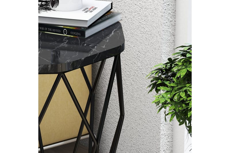 Bojana Sidebord Rundt 46 cm - Sort - Møbler - Borde - Aflastningsbord - Lampebord