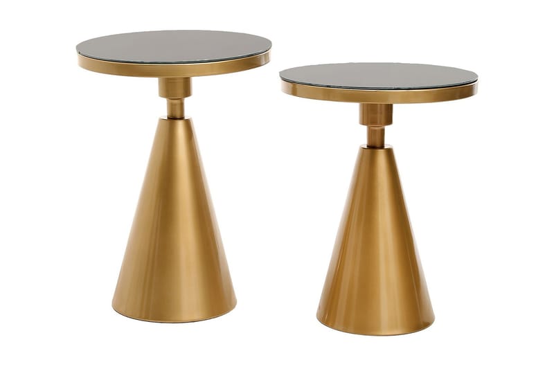 Caeth Sidebord Sæt Rundt - Guld - Lampebord - Bakkebord & små borde