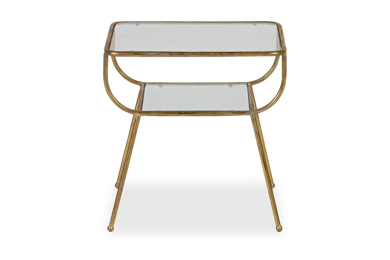 Callista Sidebord 47 cm - Antik Messing/Glas - Møbler - Borde - Aflastningsbord - Lampebord