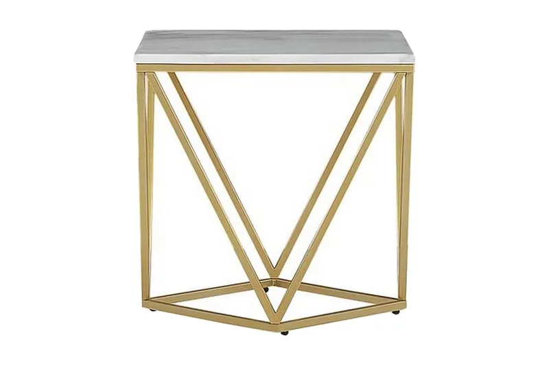 Charmlee Sidebord 50 cm - Hvid/Guld - Møbler - Borde - Aflastningsbord - Lampebord