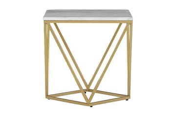 Charmlee Sidebord 50 cm - Hvid/Guld - Møbler - Borde - Aflastningsbord - Lampebord