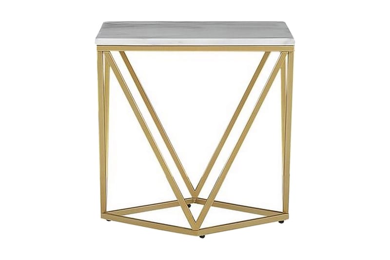 Charmlee Sidebord 50 cm - Hvid/Guld - Møbler - Borde - Aflastningsbord - Lampebord