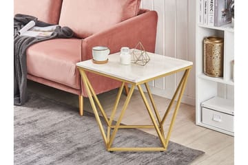 Charmlee Sidebord 50 cm - Hvid/Guld - Møbler - Borde - Aflastningsbord - Lampebord