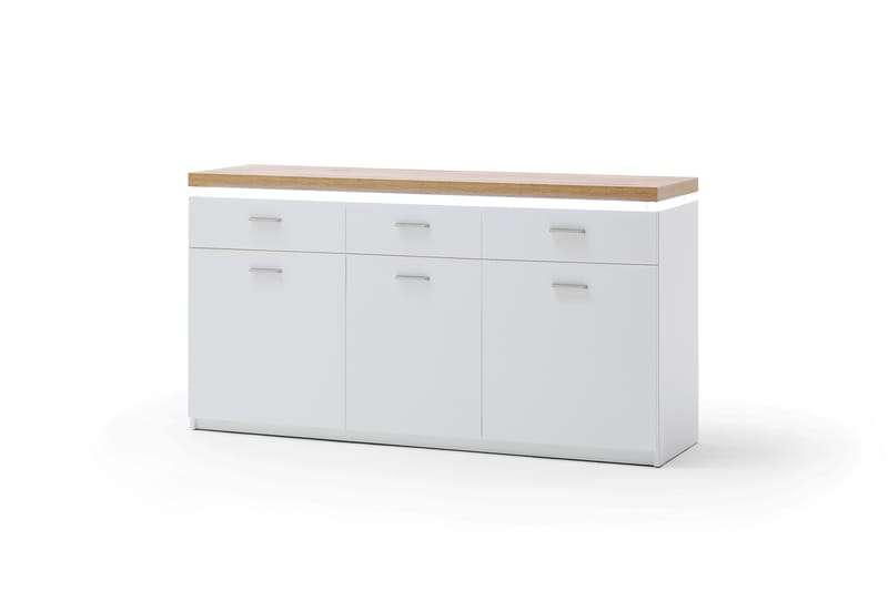 Degaust Sidebord 156 cm - Hvid/Eg - Møbler - Borde - Aflastningsbord - Lampebord