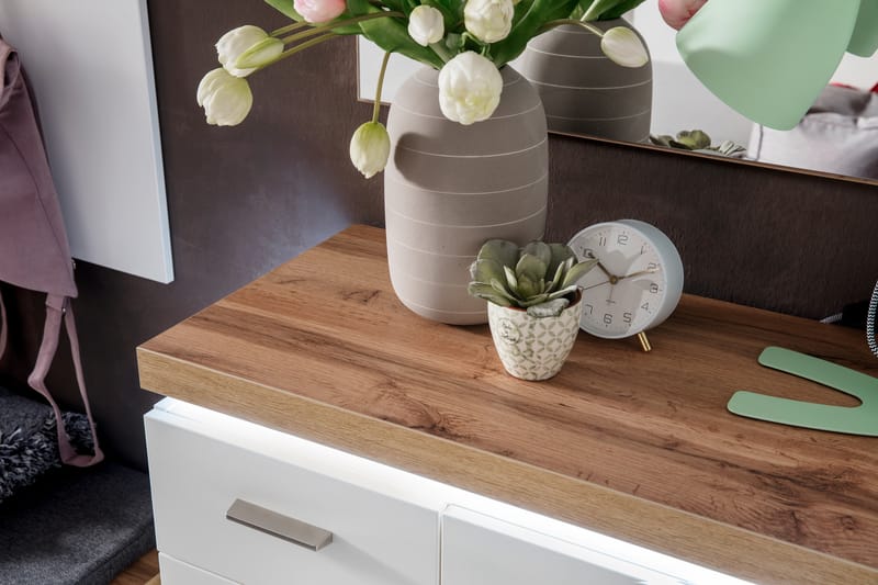 Degaust Sidebord 156 cm - Hvid/Eg - Møbler - Borde - Aflastningsbord - Lampebord