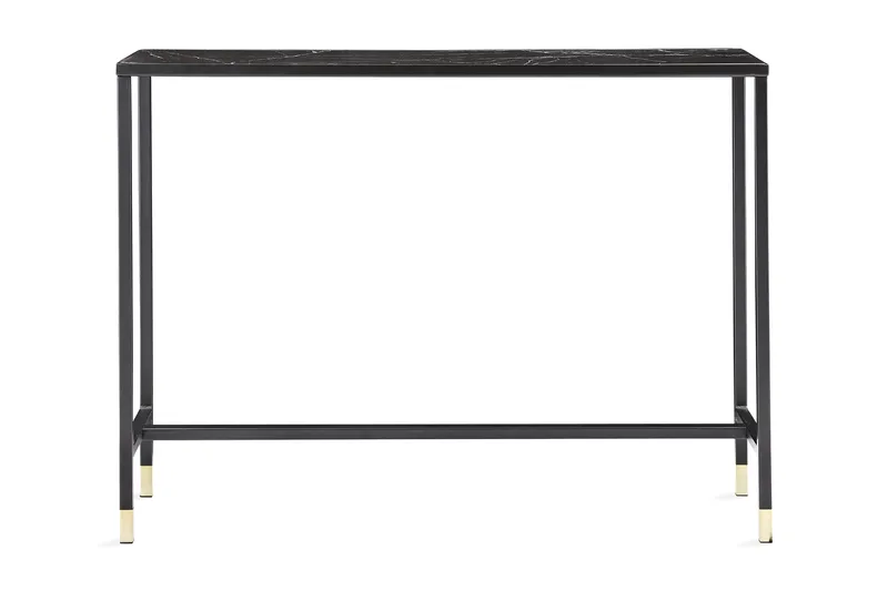 Dipp Sidebord 100 cm Marmormønster, Glass/Svart/Messing