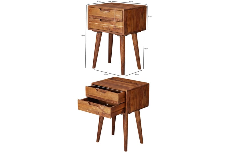 Eshott Sengebord 47 cm - Træ / natur - Lampebord - Bakkebord & små borde