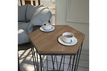 Falan Sidebord 40 cm Hexagon - Egefarvet/Sort - Møbler - Borde - Aflastningsbord - Lampebord