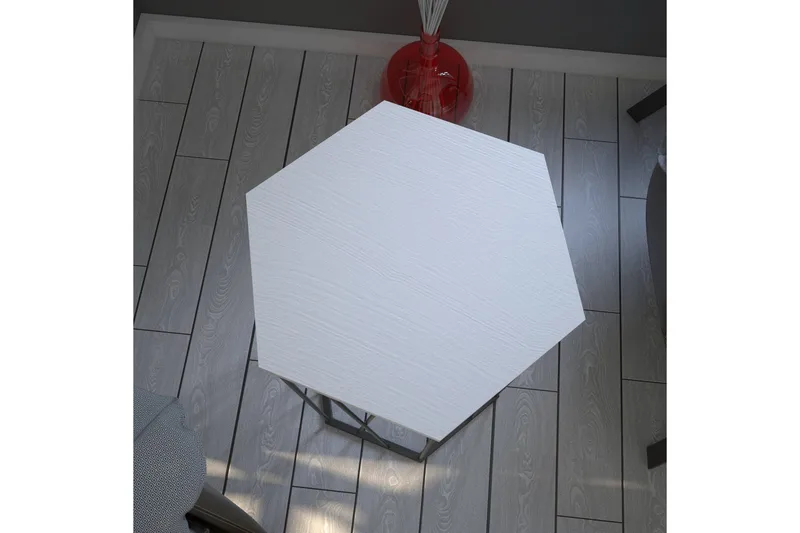 Falan Sidebord 40 cm Hexagon - Hvid/Sort - Møbler - Borde - Aflastningsbord - Lampebord