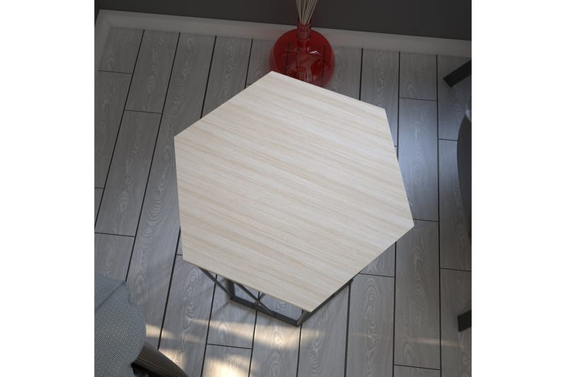 Falan Sidebord 40 cm Hexagon - Lysebrun/Sort - Møbler - Borde - Aflastningsbord - Lampebord