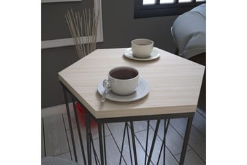 Falan Sidebord 40 cm Hexagon - Lysebrun/Sort - Møbler - Borde - Aflastningsbord - Lampebord