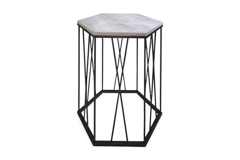 Falan Sidebord 40 cm Hexagon - Natur/Sort - Møbler - Borde - Aflastningsbord - Lampebord