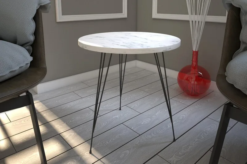 Falan sidebord 40 cm - Hvid / Sort - Møbler - Borde - Aflastningsbord - Lampebord