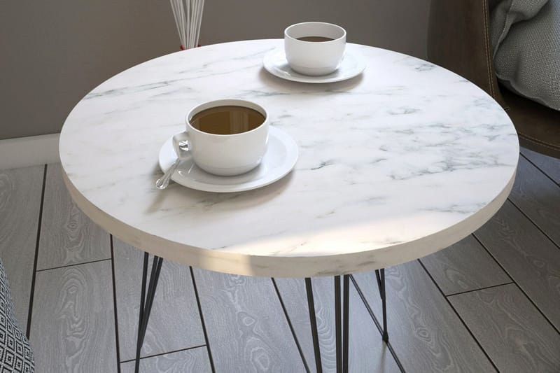 Falan sidebord 40 cm - Hvid / Sort - Møbler - Borde - Aflastningsbord - Lampebord
