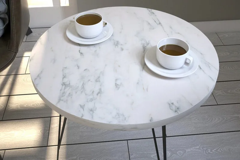 Falan sidebord 40 cm - Hvid / Sort - Møbler - Borde - Aflastningsbord - Lampebord