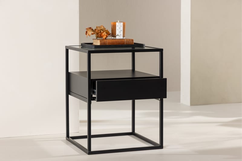 Fortaleza Sidebord 40x40 cm - Sort - Møbler - Borde - Aflastningsbord - Lampebord