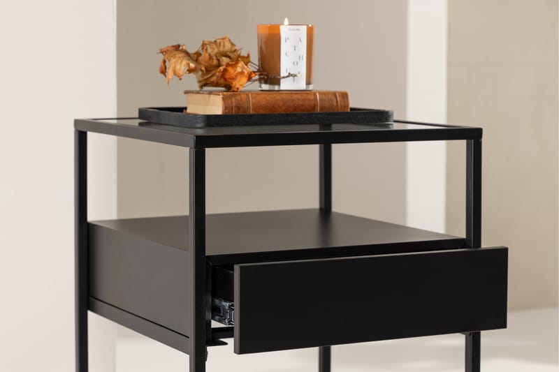 Fortaleza Sidebord 40x40 cm - Sort - Møbler - Borde - Aflastningsbord - Lampebord