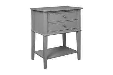 Franklin Sidebord 56 cm 2 Skuffer Grå - Dorel Home - Møbler - Borde - Aflastningsbord - Lampebord