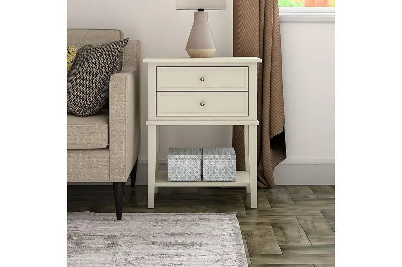 Franklin Sidebord 56 cm Hvid - Dorel Home - Møbler - Borde - Aflastningsbord - Lampebord