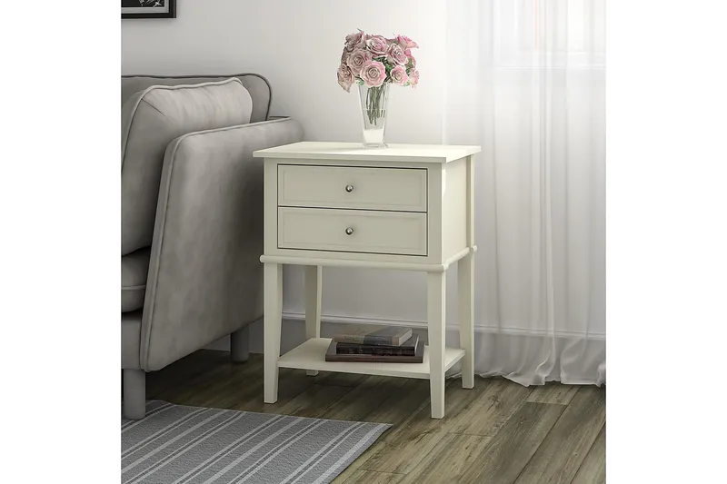 Franklin Sidebord 56 cm Hvid - Dorel Home - Møbler - Borde - Aflastningsbord - Lampebord