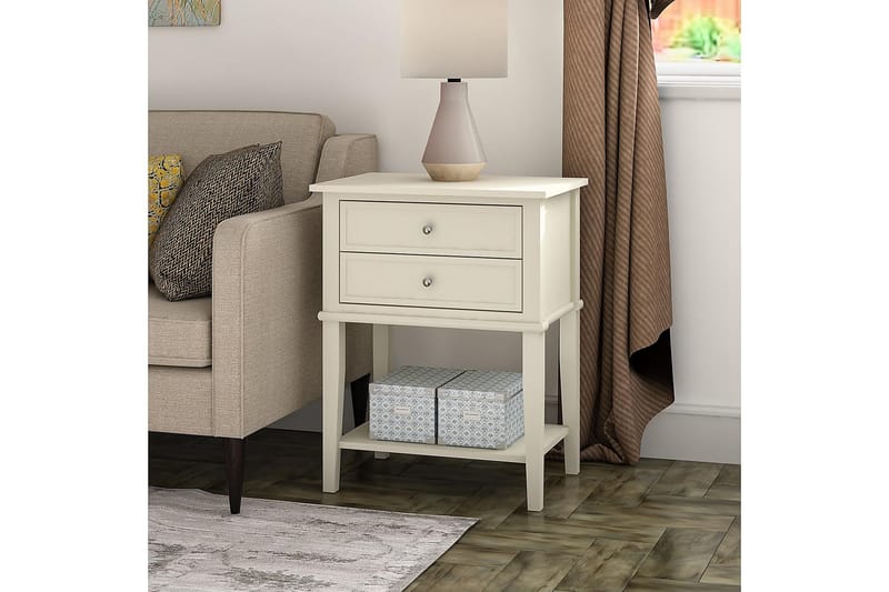 Franklin Sidebord 56 cm Hvid - Dorel Home - Møbler - Borde - Aflastningsbord - Lampebord