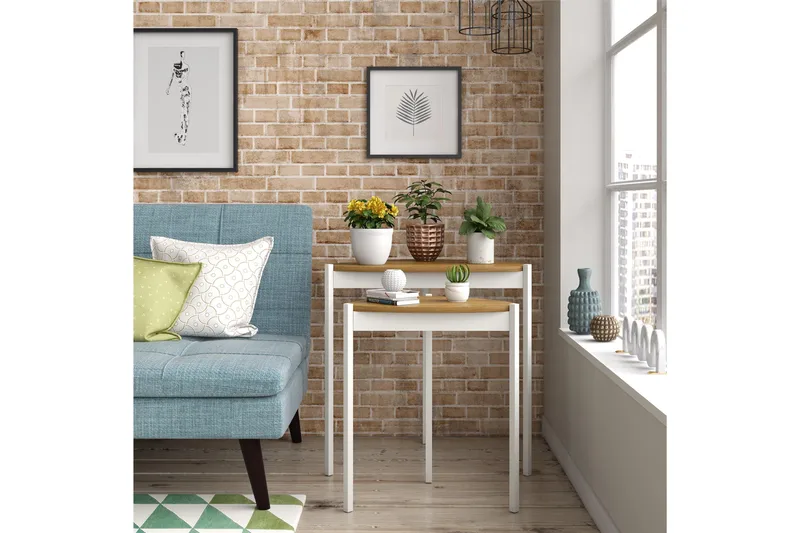 Genadi Sidebord - Hvid - Møbler - Borde - Aflastningsbord - Lampebord