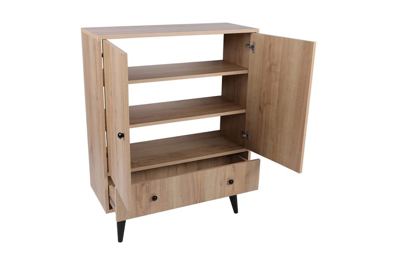 Gibia Sidebord 90 cm - Natur / sort - Møbler - Borde - Aflastningsbord - Lampebord