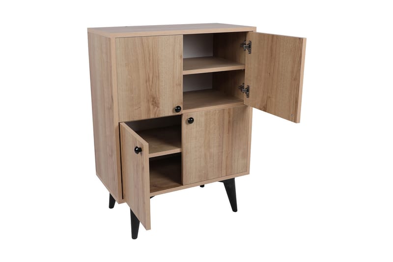 Harbiyes sidebord 70 cm - Natur / sort - Møbler - Borde - Aflastningsbord - Lampebord