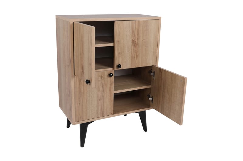 Harbiyes sidebord 70 cm - Natur / sort - Møbler - Borde - Aflastningsbord - Lampebord