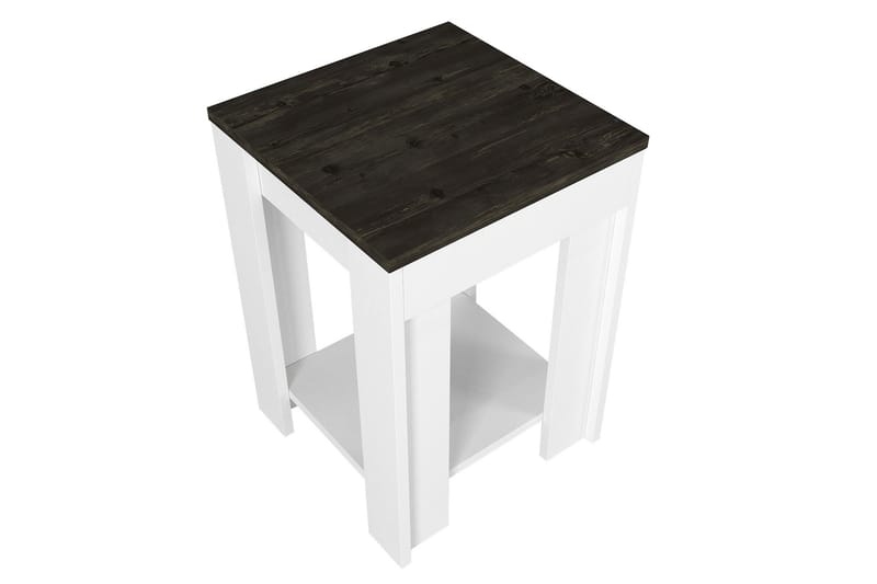 Jessila Sidebord 40 cm - Hvid/Mørkebrun - Lampebord - Bakkebord & små borde