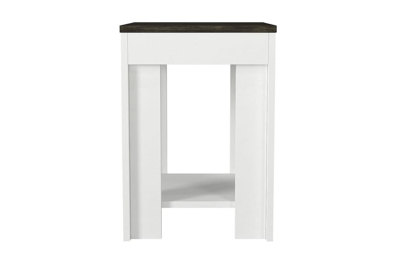 Jessila Sidebord 40 cm - Hvid/Mørkebrun - Lampebord - Bakkebord & små borde