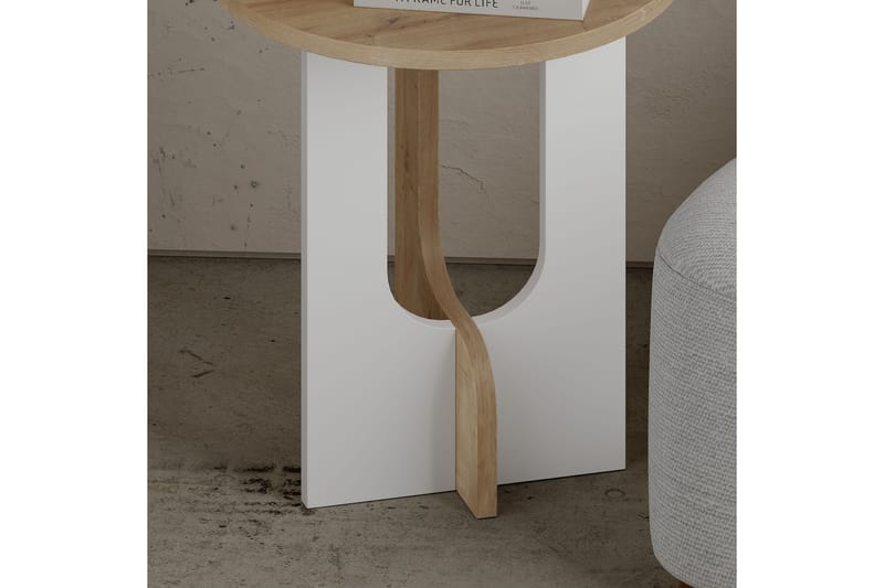 Kafrein Sidebord 40x47x40 cm Rundt - Hvid - Møbler - Borde - Aflastningsbord - Lampebord