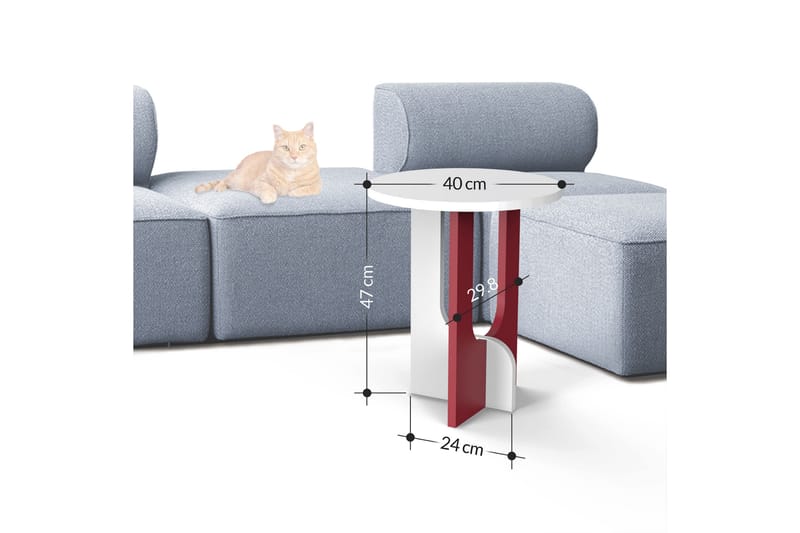 Kafrein Sidebord 40x47x40 cm Rundt - Hvid - Møbler - Borde - Aflastningsbord - Lampebord