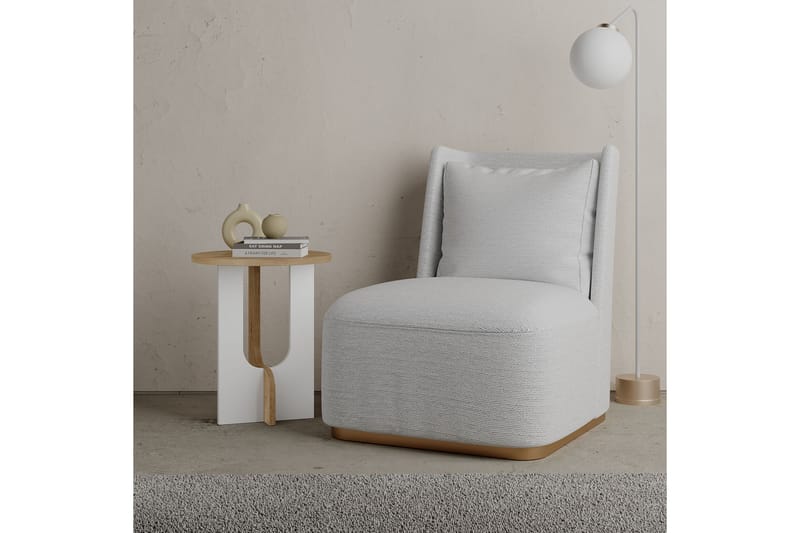 Kafrein Sidebord 40x47x40 cm Rundt - Hvid - Møbler - Borde - Aflastningsbord - Lampebord