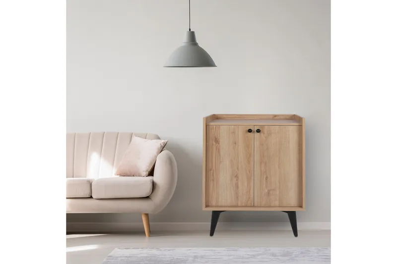 Kastals Sidebord 70 cm - Natur / sort - Møbler - Borde - Aflastningsbord - Lampebord