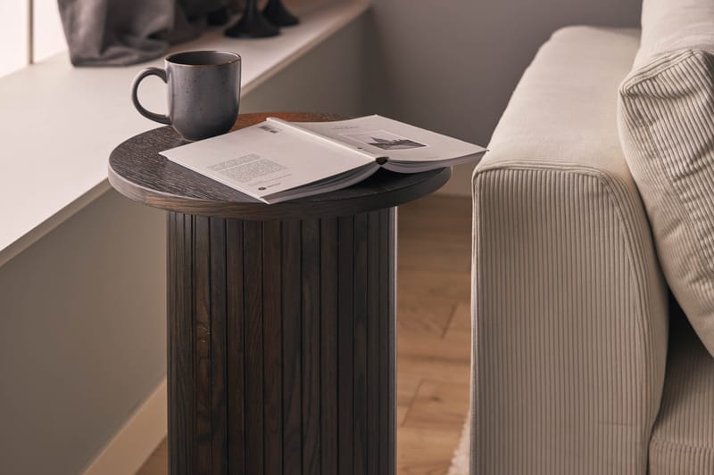 Kinnarpjoli Sidebord Rundt 40 cm - Mørkebrun - Lampebord - Bakkebord & små borde