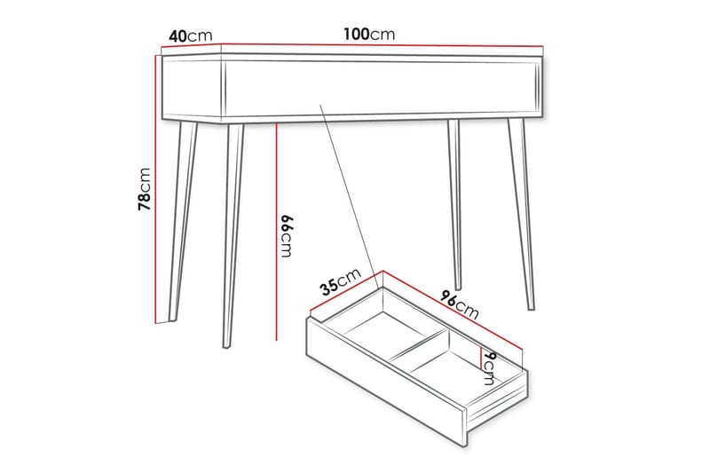 Kintore Sidebord 100 cm - Sort - Møbler - Borde - Aflastningsbord - Lampebord