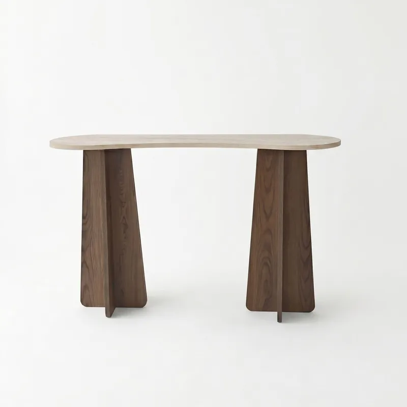 Kommode Homitis Zen (120 x 75 x 35 cm) Travertin valnød, Travertin og valnød