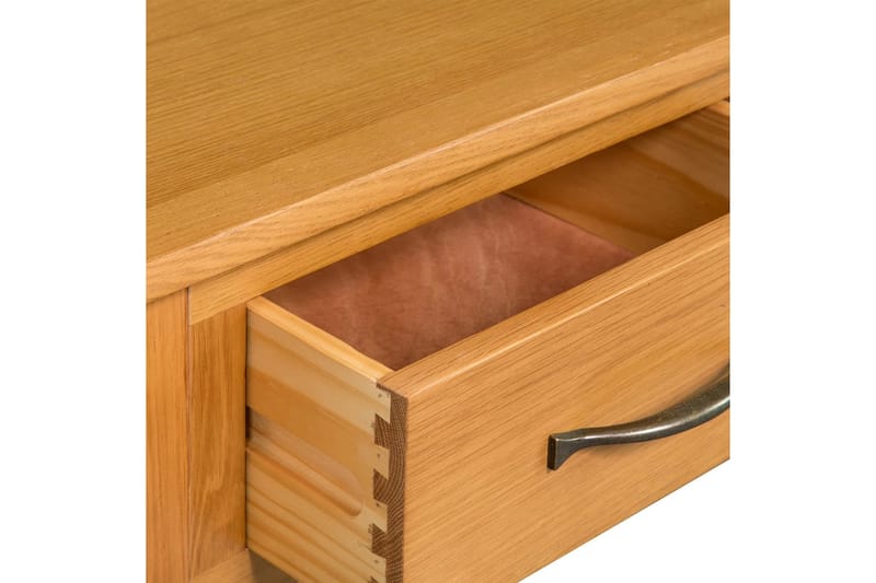 konsolbord 110x35x75 cm massivt egetræ - Brun - Lampebord - Bakkebord & små borde