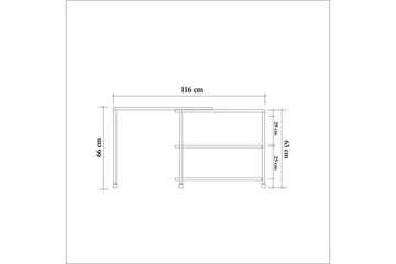 Lantenot sidebord 76 cm - Natur / sort - Møbler - Borde - Aflastningsbord - Lampebord