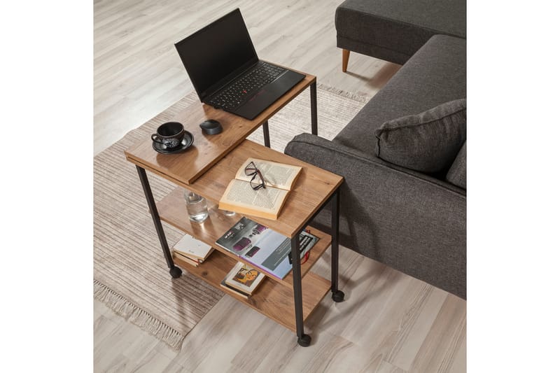 Lantenot sidebord 76 cm - Natur / sort - Møbler - Borde - Aflastningsbord - Lampebord