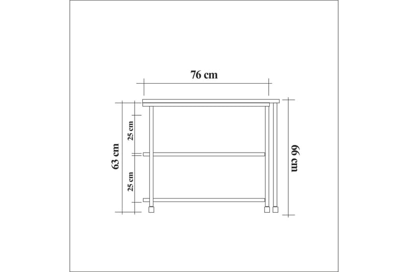 Lantenot sidebord 76 cm - Natur / sort - Møbler - Borde - Aflastningsbord - Lampebord