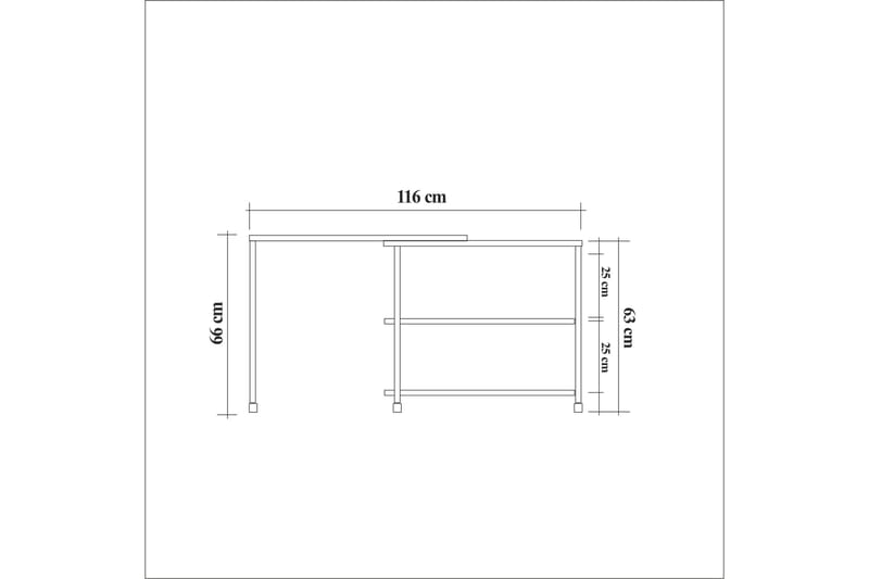 Lantenot sidebord 76 cm - Natur / sort - Møbler - Borde - Aflastningsbord - Lampebord