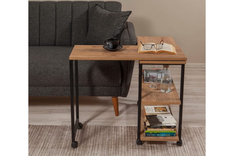 Lantenot sidebord 76 cm - Natur / sort - Møbler - Borde - Aflastningsbord - Lampebord