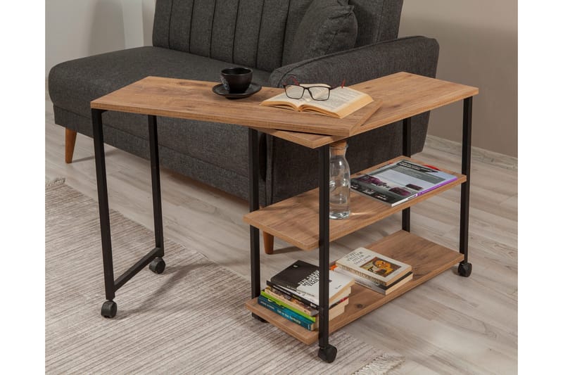 Lantenot sidebord 76 cm - Natur / sort - Møbler - Borde - Aflastningsbord - Lampebord