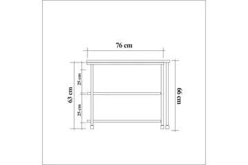 Lantenot sidebord 76 cm - Natur / sort - Møbler - Borde - Aflastningsbord - Lampebord