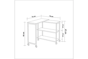 Lantenot sidebord 76 cm - Natur / sort - Møbler - Borde - Aflastningsbord - Lampebord