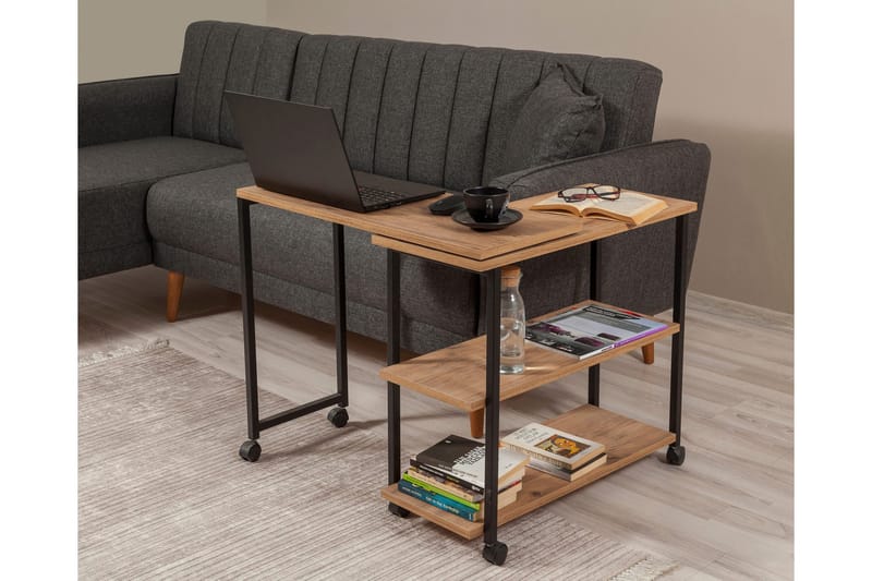 Lantenot sidebord 76 cm - Natur / sort - Møbler - Borde - Aflastningsbord - Lampebord