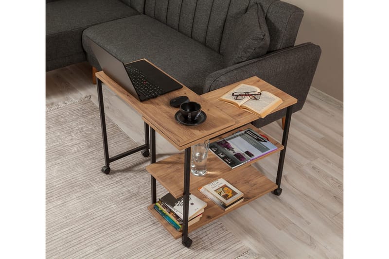 Lantenot sidebord 76 cm - Natur / sort - Møbler - Borde - Aflastningsbord - Lampebord