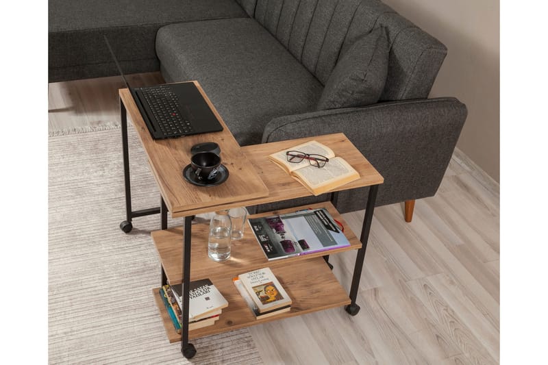 Lantenot sidebord 76 cm - Natur / sort - Møbler - Borde - Aflastningsbord - Lampebord